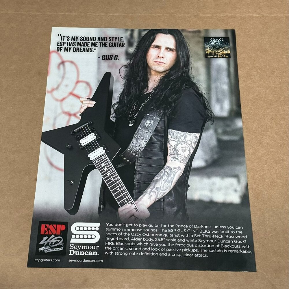 GUS G of FIREWIND - ESP Guitars - 2015 Print Advertisement